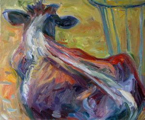 sleeping cow artwork
